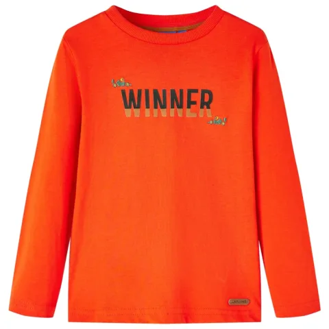 Tricou de copii cu mâneci lungi portocaliu aprins 104