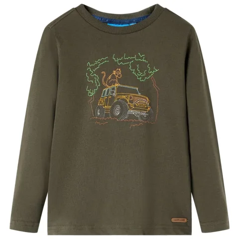 Tricou pentru copii cu mâneci lungi,, kaki, 92