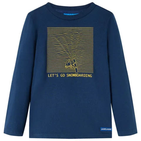Tricou de copii cu mâneci lungi bleumarin 92