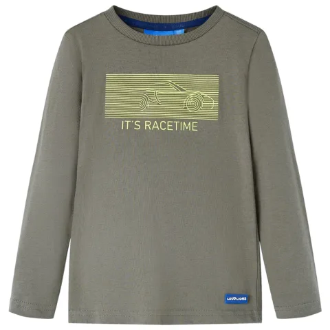 Tricou pentru copii cu mâneci lungi, kaki, 104