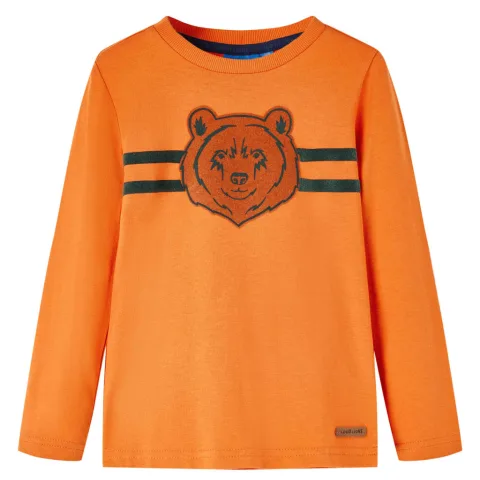 Tricou de copii cu mâneci lungi, portocaliu închis, 116