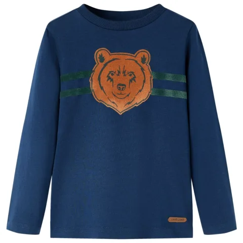 Tricou pentru copii cu mâneci lungi, bleumarin, 92