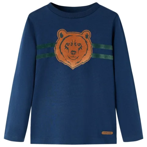 Tricou pentru copii cu mâneci lungi, bleumarin, 116