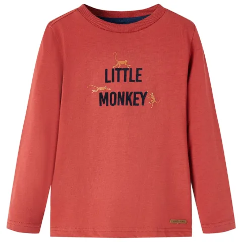 Tricou pentru copii cu mâneci lungi roșu ars 92