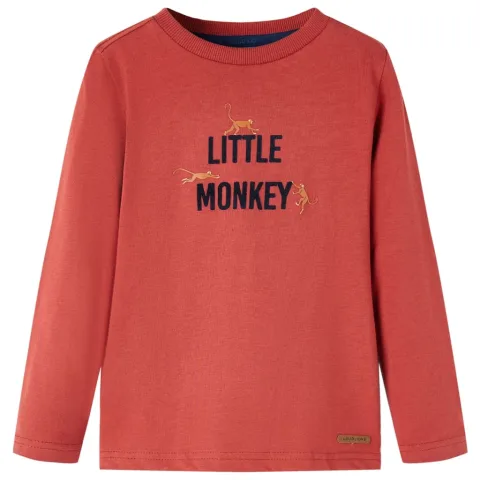 Tricou pentru copii cu mâneci lungi roșu ars 128