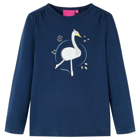 Tricou pentru copii cu mâneci lungi, bleumarin, 116
