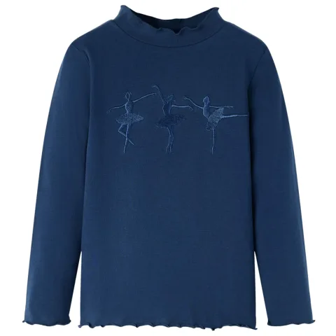 Tricou pentru copii cu mâneci lungi, bleumarin, 128