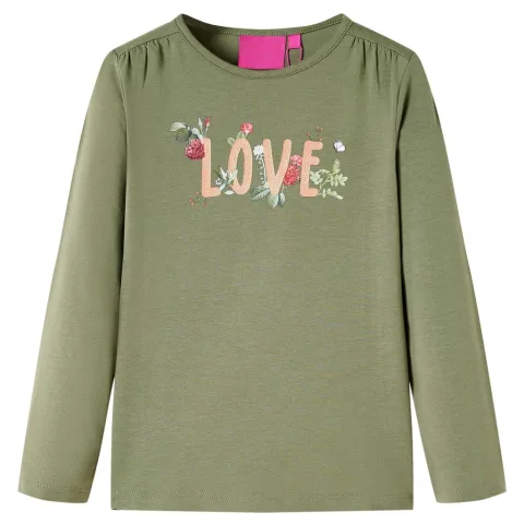 Tricou pentru copii cu mâneci lungi, kaki, 104