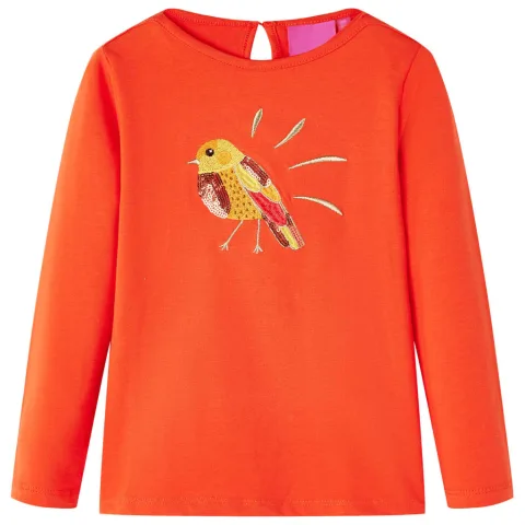 Tricou de copii cu mâneci lungi, portocaliu închis, 116