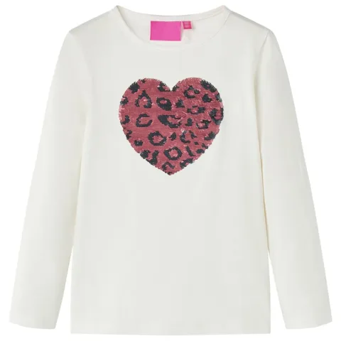 Tricou pentru copii cu mâneci lungi, ecru 116