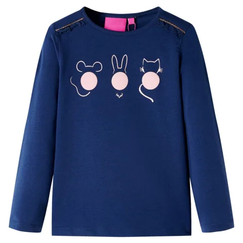 Tricou pentru copii cu mâneci lungi, bleumarin, 116