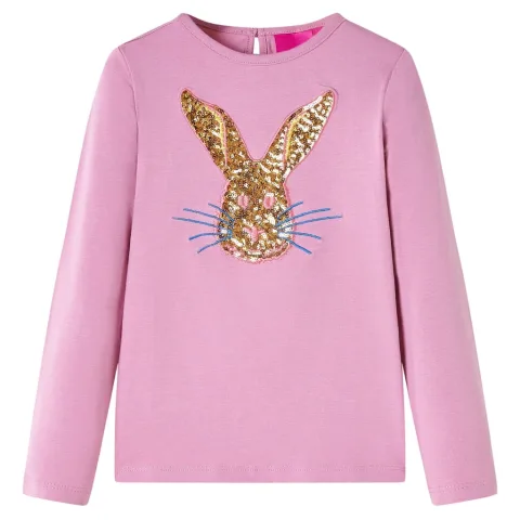 Tricou pentru copii cu mâneci lungi, roz ars, 104