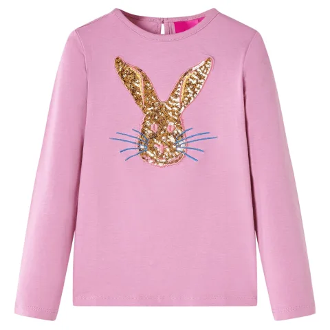Tricou pentru copii cu mâneci lungi, roz ars, 116
