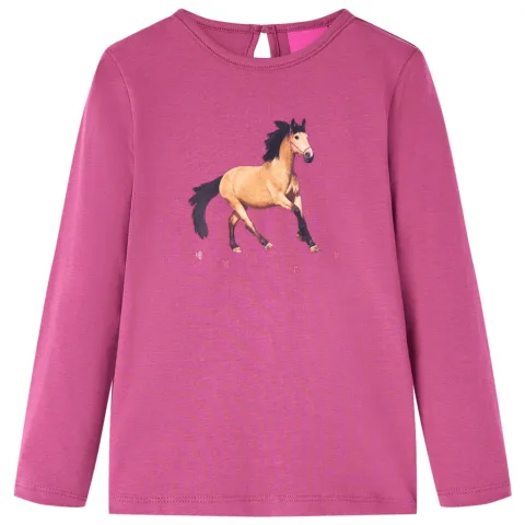 Tricou pentru copii cu mâneci lungi, zmeuriu, 116