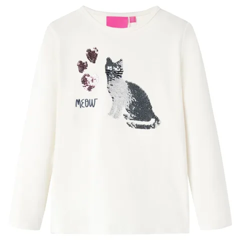 Tricou de copii cu mâneci lungi, ecru, 104