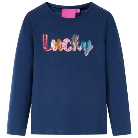 Tricou de copii cu mâneci lungi, bleumarin 104