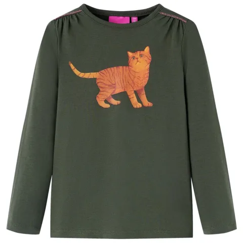 Tricou cu mâneci lungi pentru copii, kaki, 104
