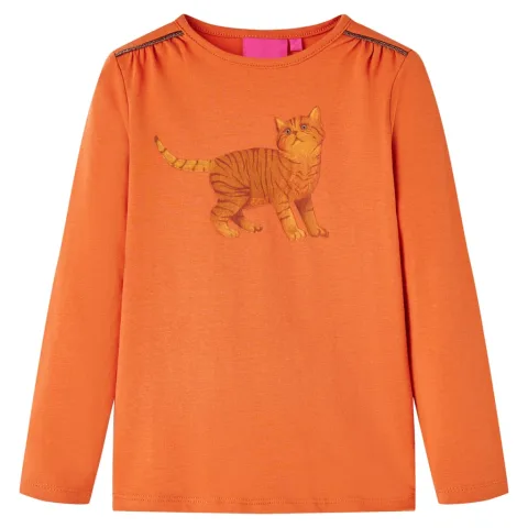 Tricou pentru copii cu mâneci lungi, portocaliu ars, 128