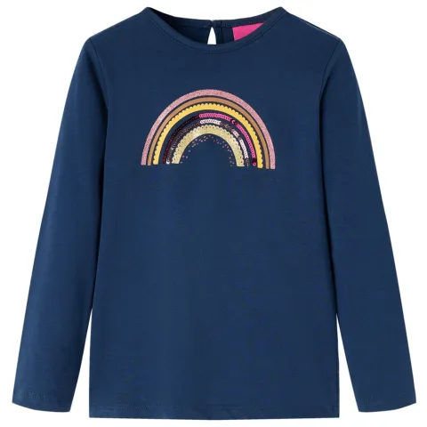 Tricou pentru copii cu mâneci lungi, bleumarin, 92