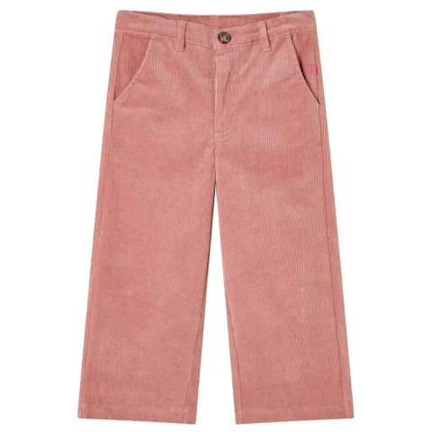 Pantaloni pentru copii din velur, roz antichizat, 104