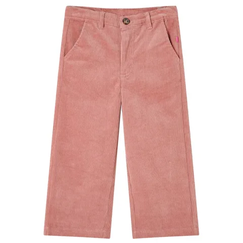 Pantaloni pentru copii din velur, roz antichizat, 128