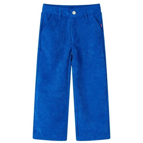 Pantaloni pentru copii, velur, albastru cobalt 128
