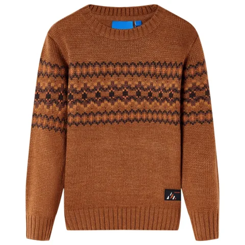 Pulover pentru copii tricotat, coniac, 104