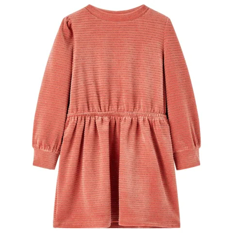 Rochie pentru copii cu mâneci lungi, roz mediu, 92
