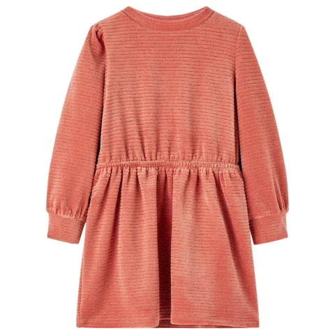 Rochie pentru copii cu mâneci lungi, roz mediu, 116