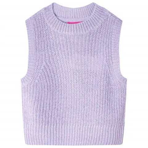 Vestă pulover pentru copii tricotată, liliac deschis, 92