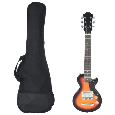 vidaXL Chitara electrică pentru copii, cu husă, maro/negru, 3/4 30"