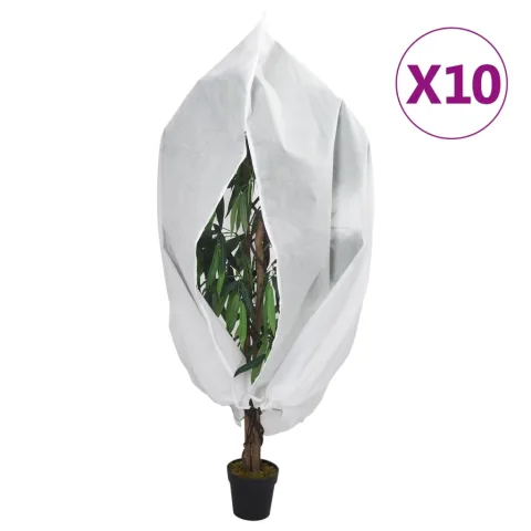 vidaXL Protecție de fleece plante cu fermoar 10 buc 70 g/m² 3,93x3 m