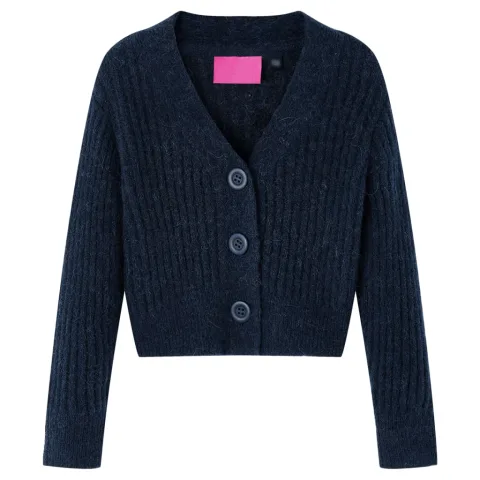 Cardigan tricotat pentru copii, bleumarin, 140