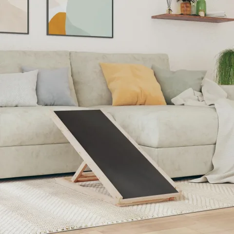 vidaXL Rampă pentru câini, gri, 100x40 cm, lemn masiv de brad