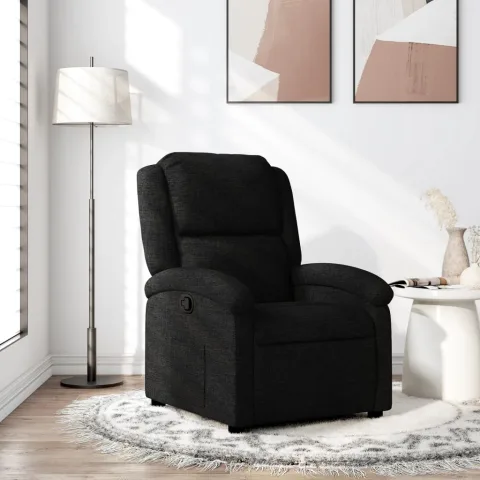 vidaXL Fotoliu rabatabil din material textil negru