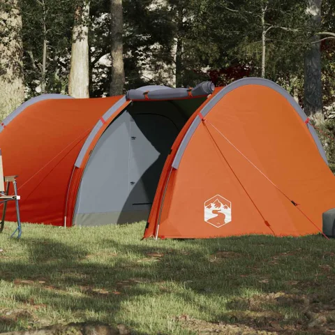vidaXL Cort de camping tunel 4 persoane, portocaliu, impermeabil