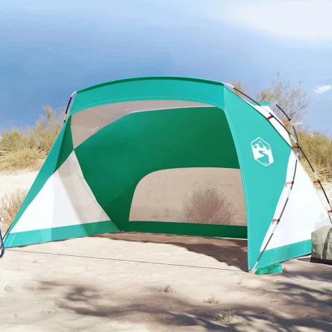 vidaXL Cort de plajă, verde marin, 274x178x170/148 cm, poliester 185T