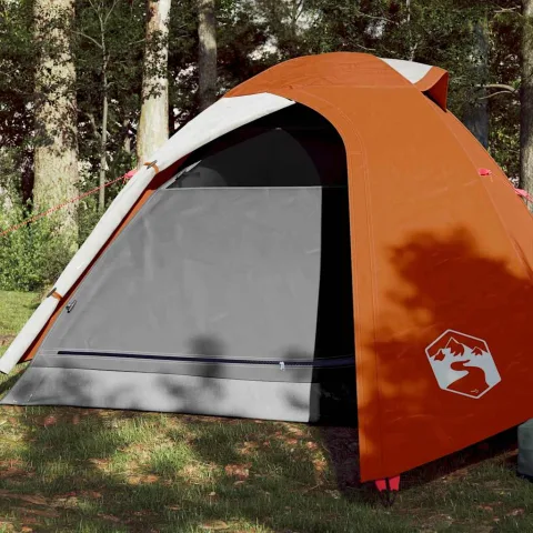 vidaXL Cort de camping cupolă 3 persoane, portocaliu, impermeabil