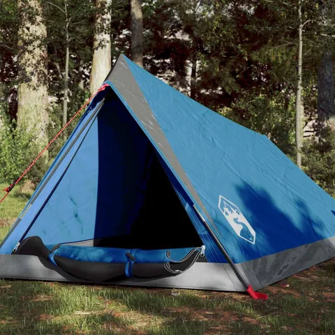 vidaXL Cort camping pentru 2 persoane, albastru, impermeabil