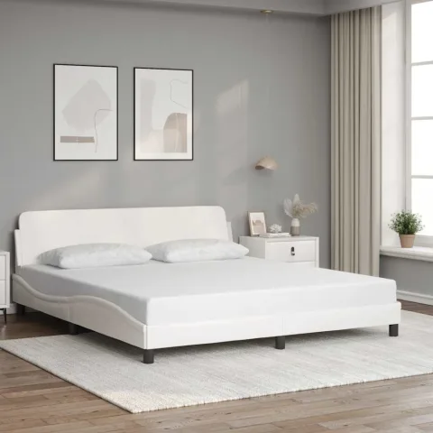 vidaXL Cadru de pat, Dover, alb, 183x213 cm, piele artificială