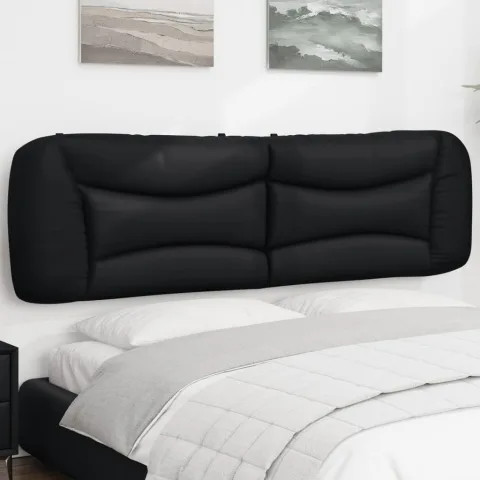 vidaXL Pernă pentru tăblie de pat neagră 180 cm piele ecologică