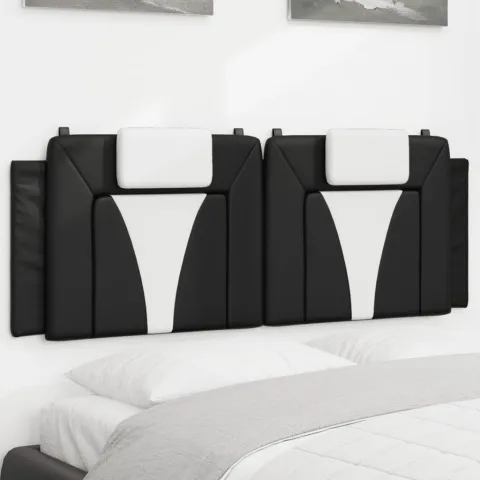 vidaXL Pernă pentru tăblie pat, Viana, negru și alb, 137cm, piele artificială