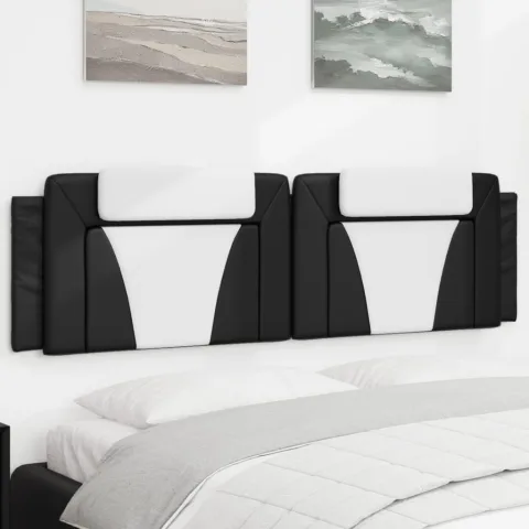 vidaXL Pernă pentru tăblie pat, Viana, negru și alb, 183cm, piele artificială