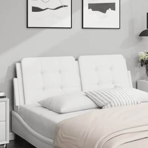vidaXL Pernă pentru tăblie pat, Zadar, alb, 137 cm, piele artificială