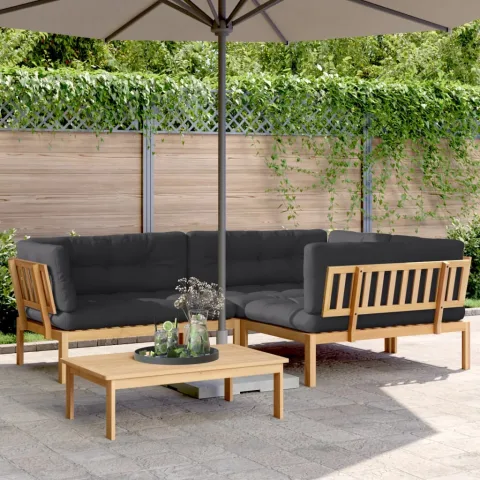 vidaXL Set canapele de grădină cu perne din paleți 4 piese lemn acacia