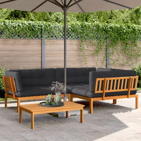 vidaXL Set canapele de grădină cu perne din paleți 4 piese lemn acacia