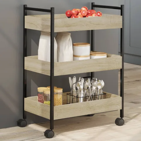 vidaXL Cărucior de bucătărie stejar sonoma 50x30x70 cm lemn prelucrat