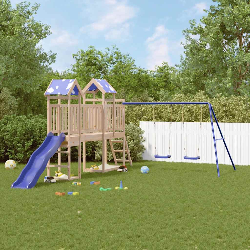 vidaXL Set de joacă pentru exterior, lemn masiv de pin