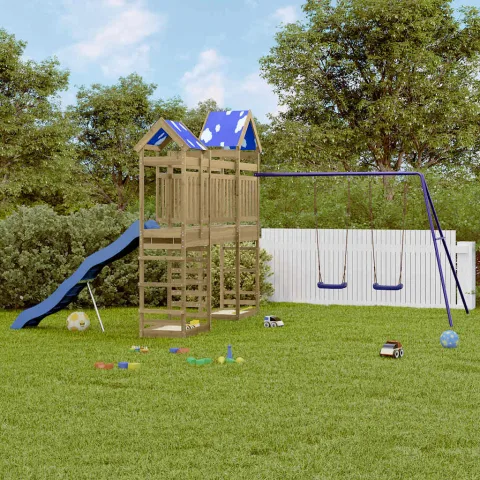 vidaXL Set de joacă pentru exterior, lemn de pin impregnat