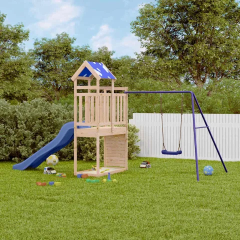vidaXL Set de joacă pentru exterior, lemn masiv de pin